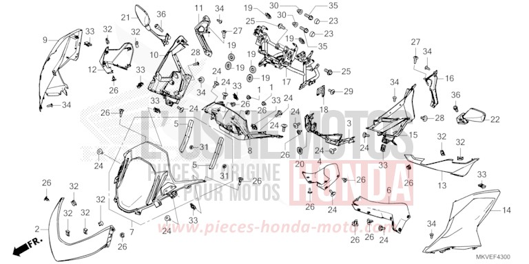 CAPOT AVANT/MIROIR de Forza 750 MAT WARM ASH METALLIC (YR386) 2026